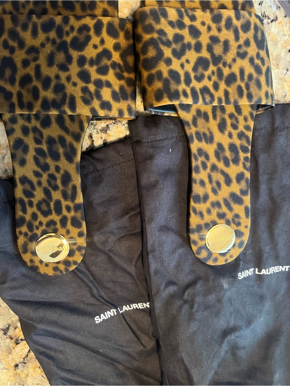 Saint Laurent women Leopard Brown & Black flat mules(New inbox Size 12)